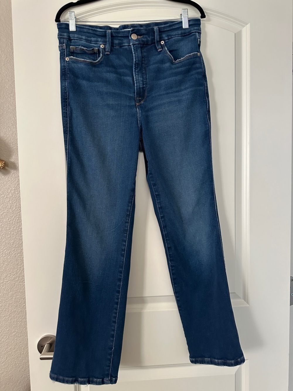 Good American Dark Blue Straight Leg Jeans